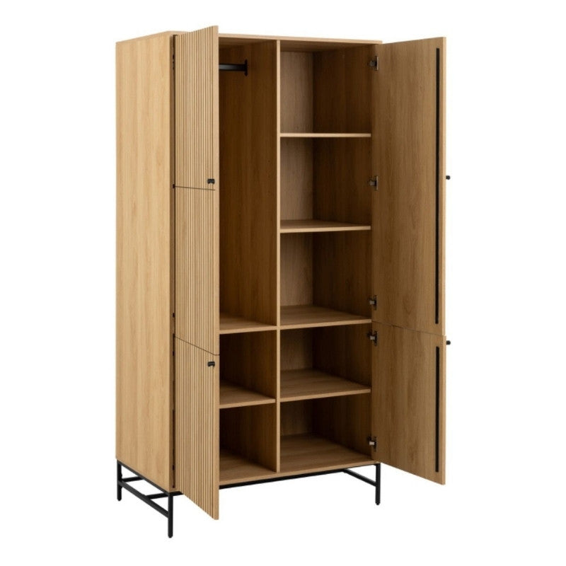 Furniture To Go Albany 4 Door Wardrobe Black & Oak