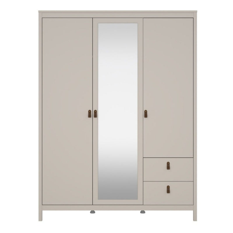 Furniture To Go Barcelona 2 Doors 1 Mirror Door 2 Drawers Wardrobe Cashmere