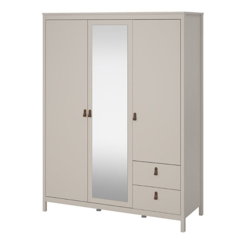 Furniture To Go Barcelona 2 Doors 1 Mirror Door 2 Drawers Wardrobe Cashmere