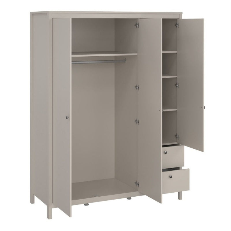 Furniture To Go Madrid 2 Doors 1 Mirror Door 2 Drawers Wardrobe Cashmere