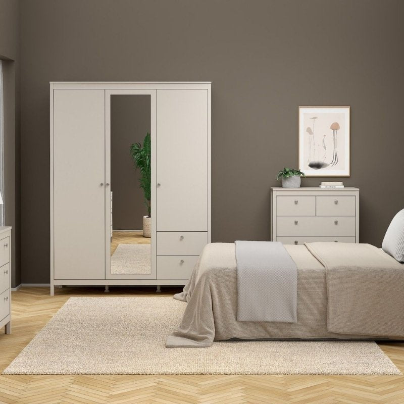 Furniture To Go Madrid 2 Doors 1 Mirror Door 2 Drawers Wardrobe Cashmere