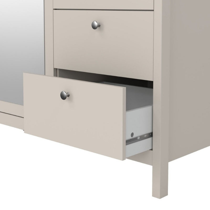 Furniture To Go Madrid 2 Doors 1 Mirror Door 2 Drawers Wardrobe Cashmere