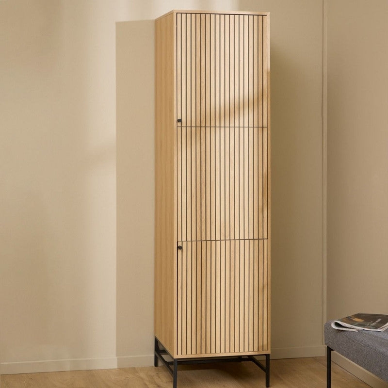 Furniture To Go Albany 2 Door Wardrobe Oak Black Legs