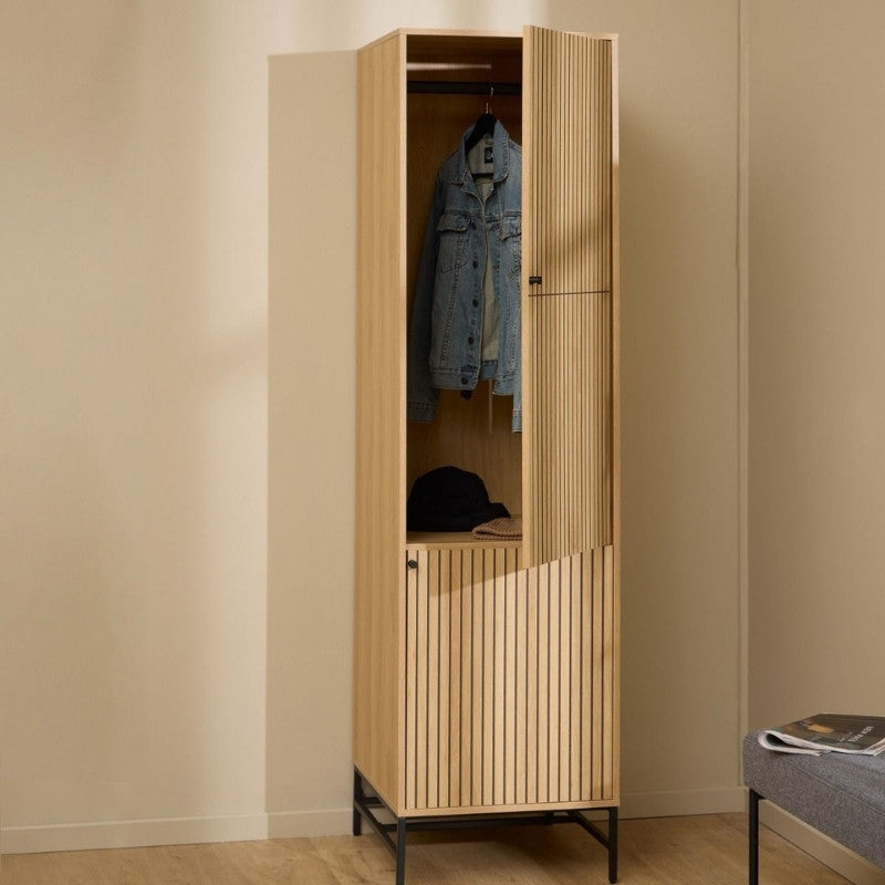 Furniture To Go Albany 2 Door Wardrobe Oak Black Legs