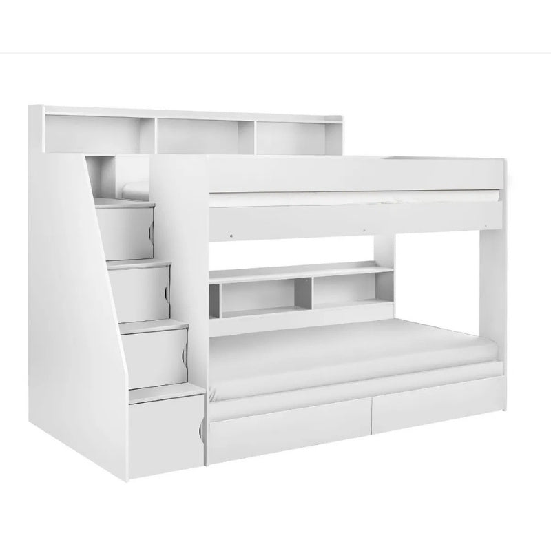 Julian Bowen Camelot Staircase Bunk Bed All White