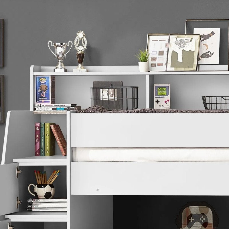 Julian Bowen Camelot Staircase Bunk Bed All White