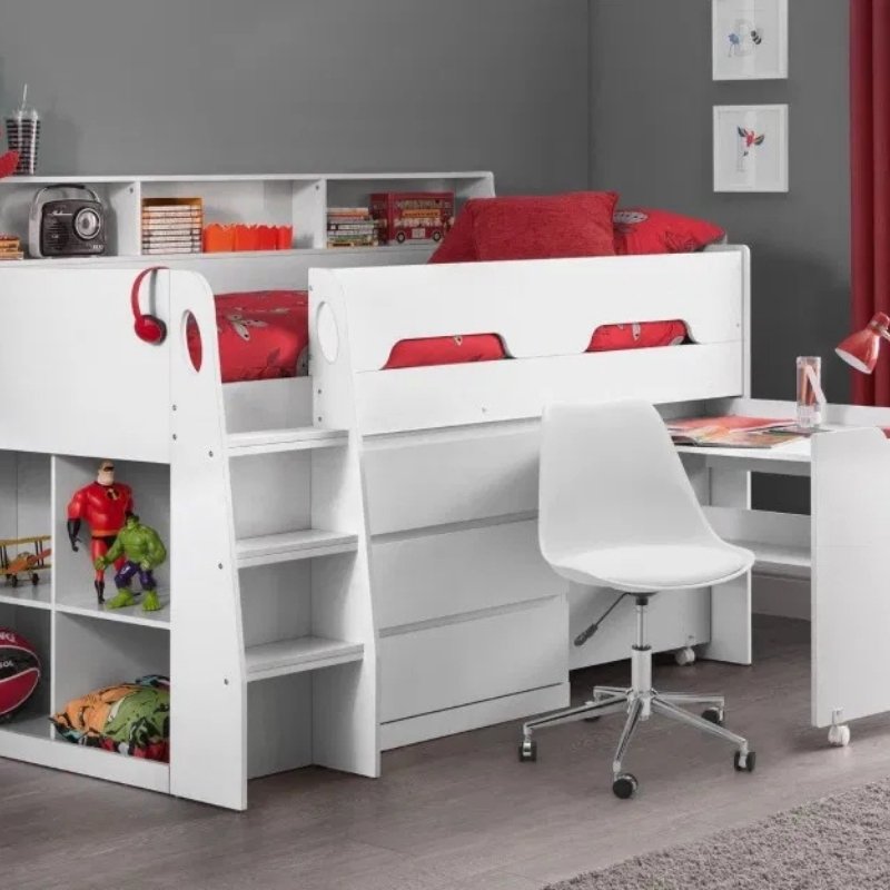 Julian Bowen Jupiter Midsleeper Bed White