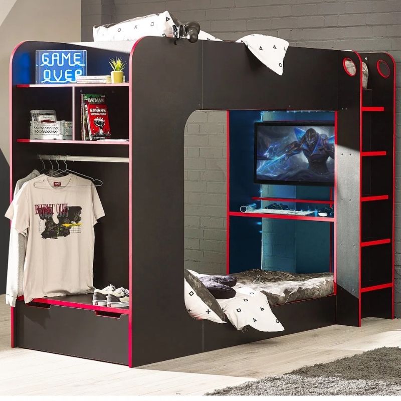 Julian Bowen Impact Gaming Bunk Bed Black & Red