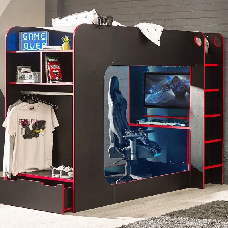 Julian Bowen Impact Gaming Bunk Bed Black & Red