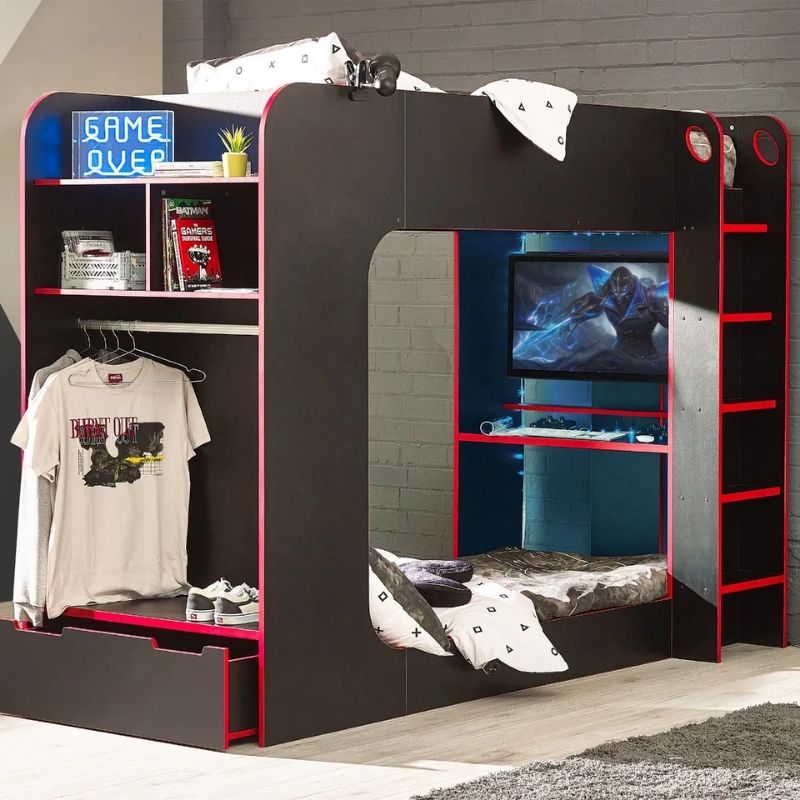 Julian Bowen Impact Gaming Bunk Bed Black & Red