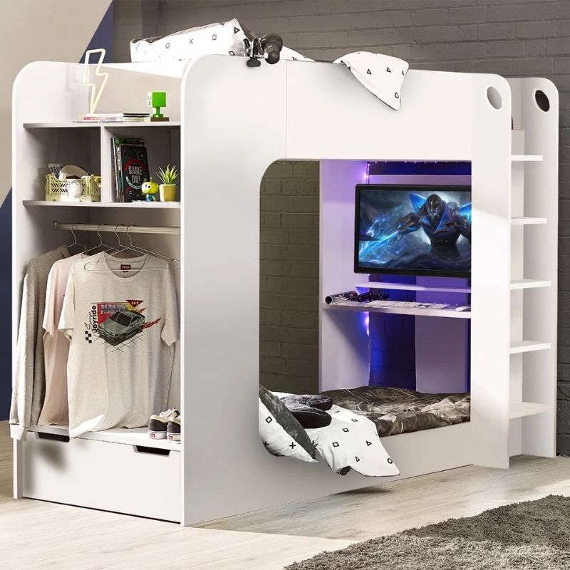 Julian Bowen Impact Gaming Bunk Bed White