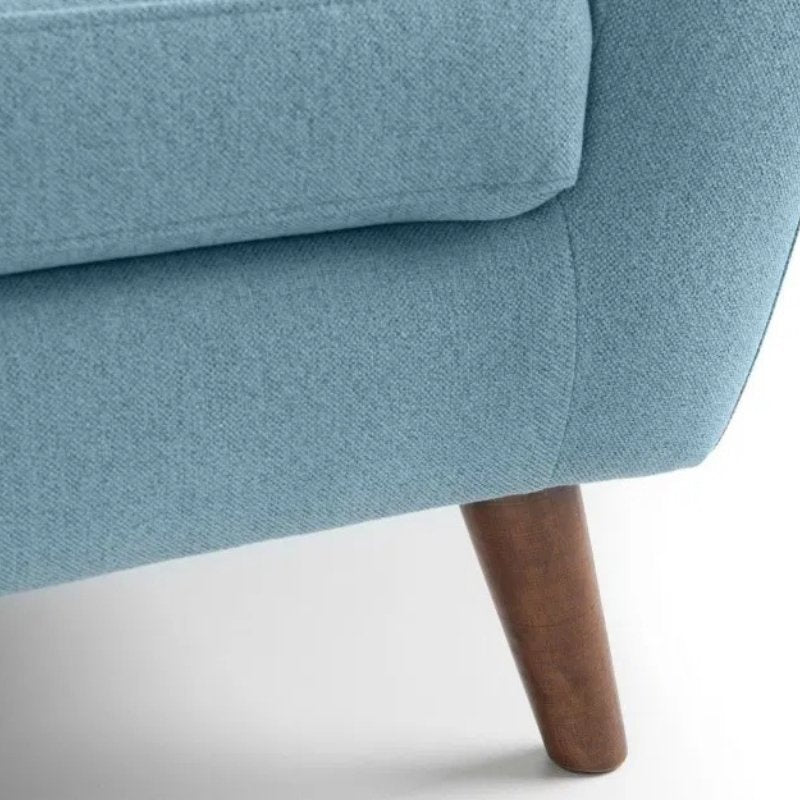 Julian Bowen Monza 2 Seater Compact Retro Sofa Blue Linen
