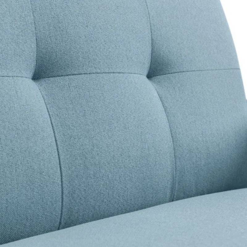 Julian Bowen Monza 2 Seater Compact Retro Sofa Blue Linen
