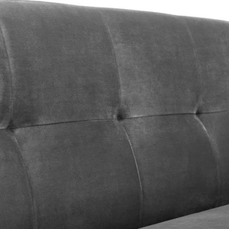 Julian Bowen Monza 2 Seater Compact Retro Sofa Dark Grey Velvet