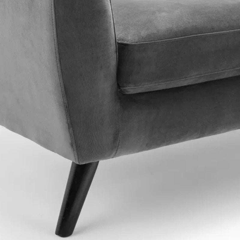 Julian Bowen Monza 2 Seater Compact Retro Sofa Dark Grey Velvet