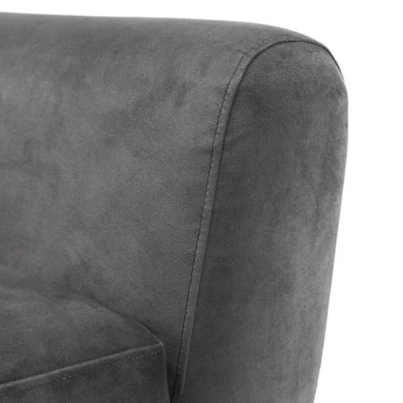 Julian Bowen Monza 2 Seater Compact Retro Sofa Dark Grey Velvet