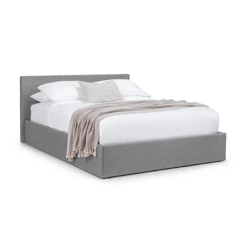 Julian Bowen Rialto Lift-Up Storage King Bed Light Grey Linen