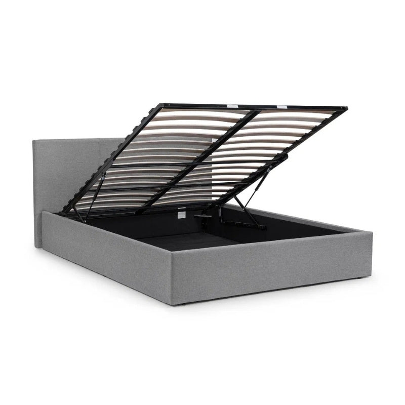 Julian Bowen Rialto Lift-Up Storage King Bed Light Grey Linen