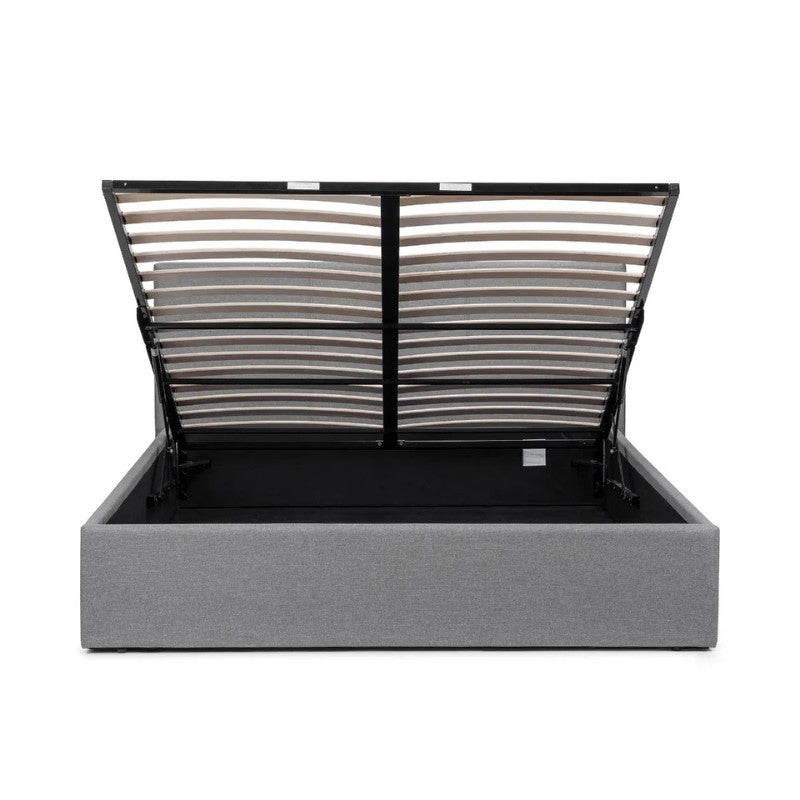 Julian Bowen Rialto Lift-Up Storage King Bed Light Grey Linen