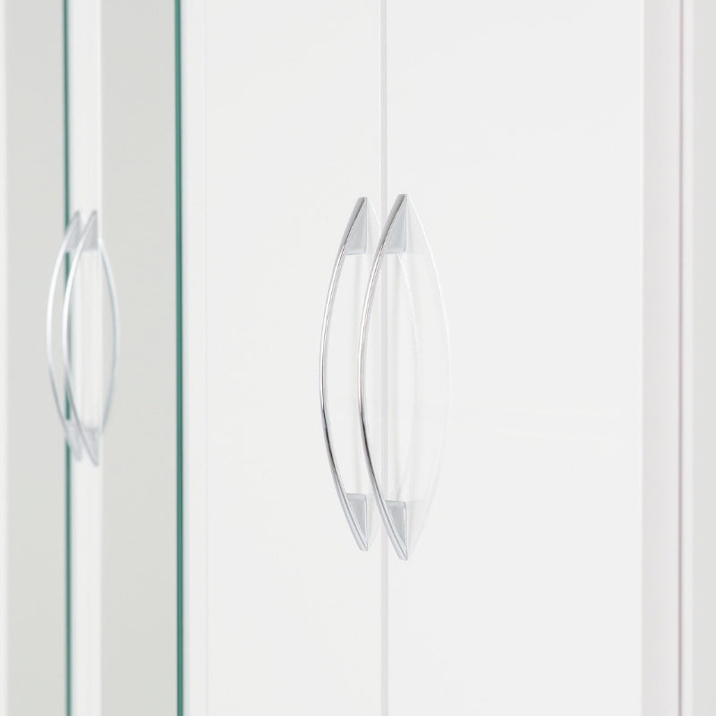Seconique Nevada 6 Door 2 Drawer Mirrored Wardrobe White Gloss