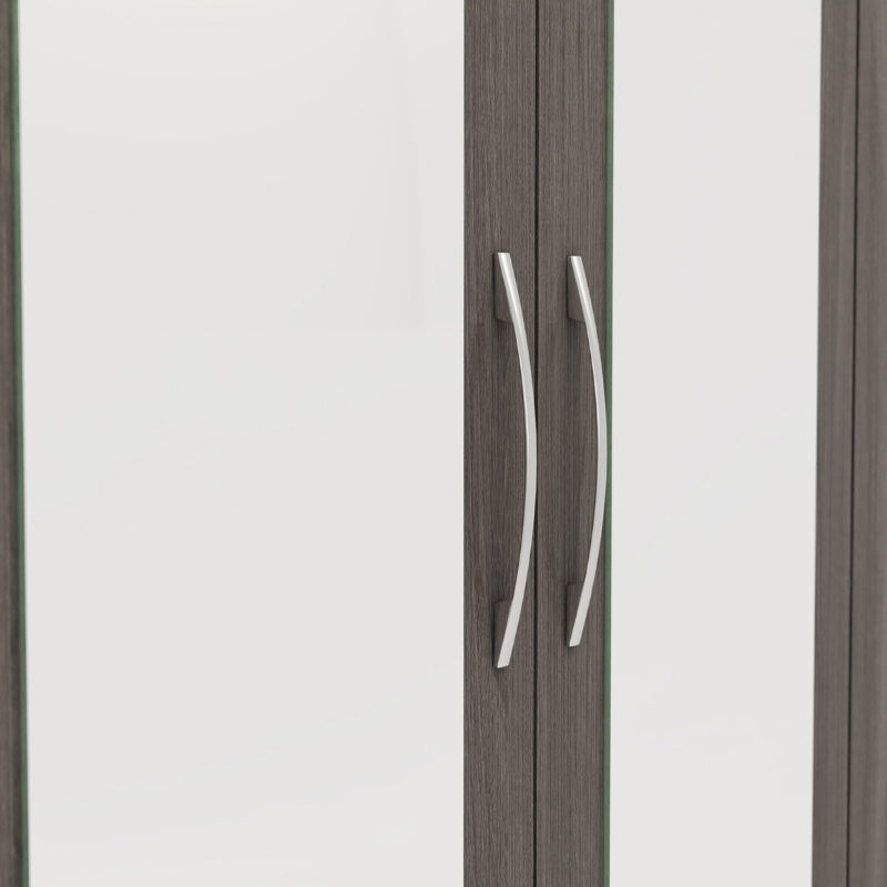 Seconique Nevada 6 Door 2 Drawer Mirrored Wardrobe Black Wood Grain