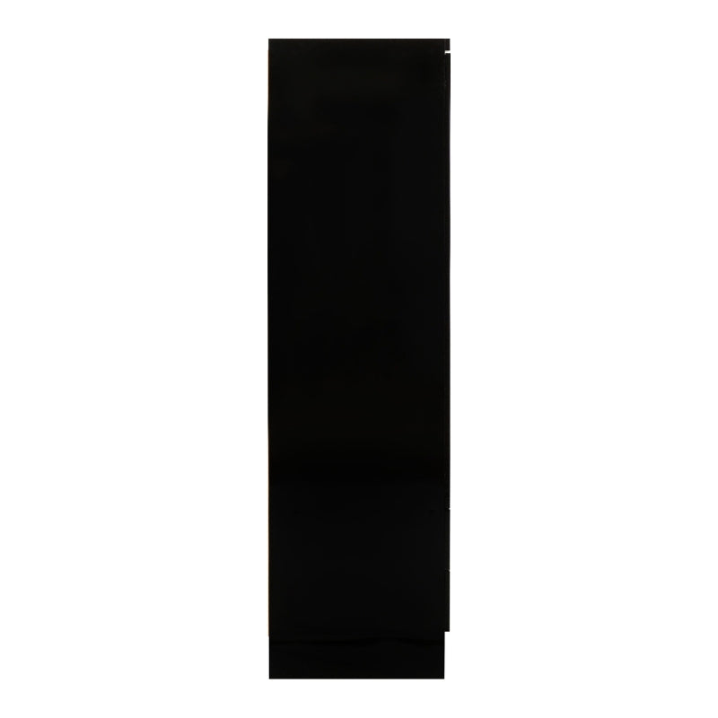 Seconique Nevada 3 Door 2 Drawer Mirrored Wardrobe Black Gloss