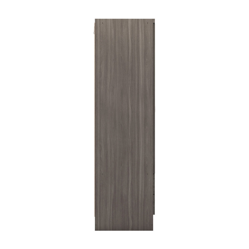 Seconique Nevada 3 Door 2 Drawer Mirrored Wardrobe Black Wood Grain