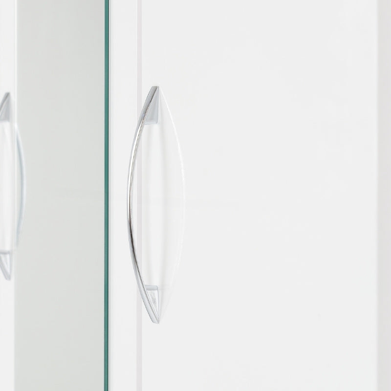 Seconique Nevada 3 Door 2 Drawer Mirrored Wardrobe White Gloss