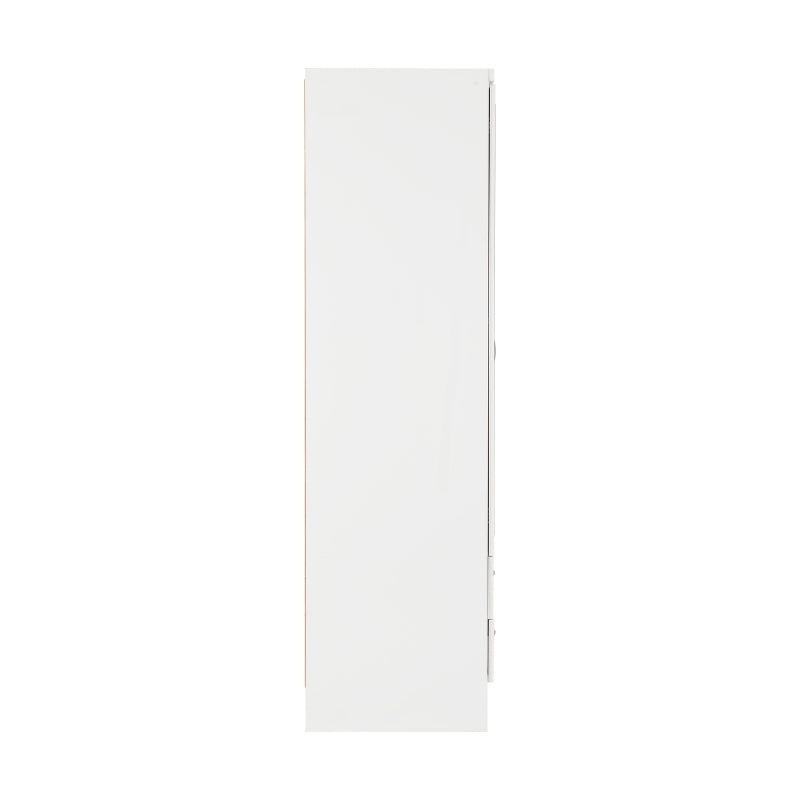 Seconique Nevada 3 Door 2 Drawer Mirrored Wardrobe White Gloss