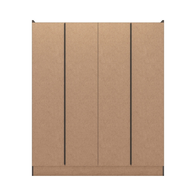 Seconique Nevada 4 Door 2 Drawer Mirrored Wardrobe Black Wood Grain