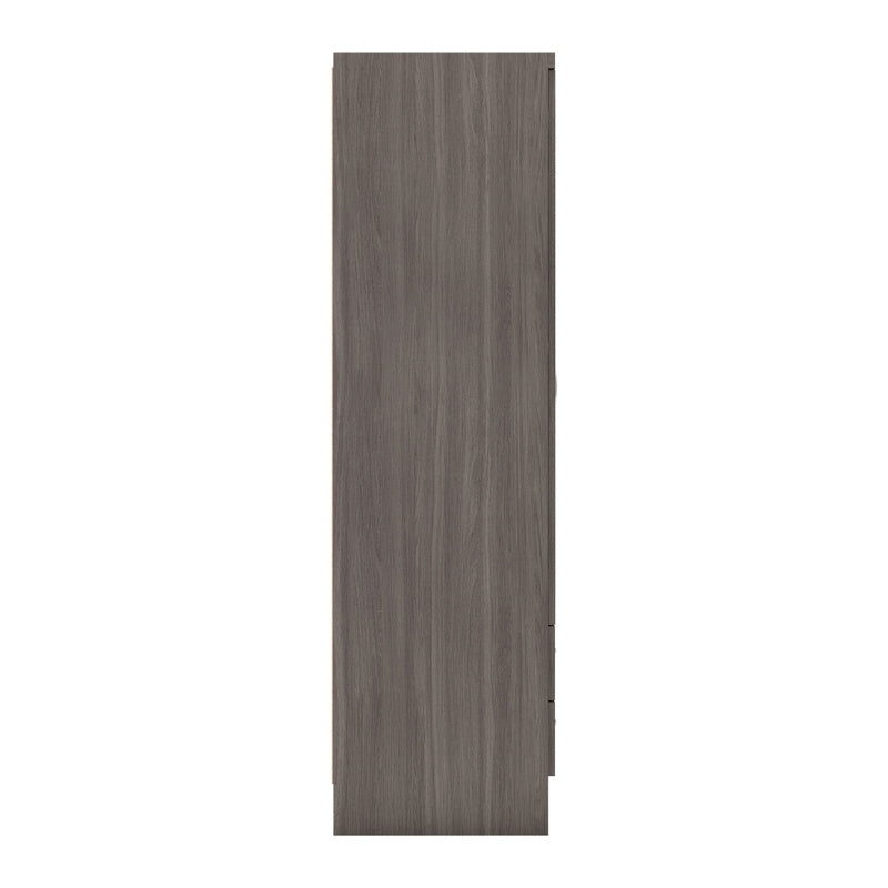 Seconique Nevada 4 Door 2 Drawer Mirrored Wardrobe Black Wood Grain