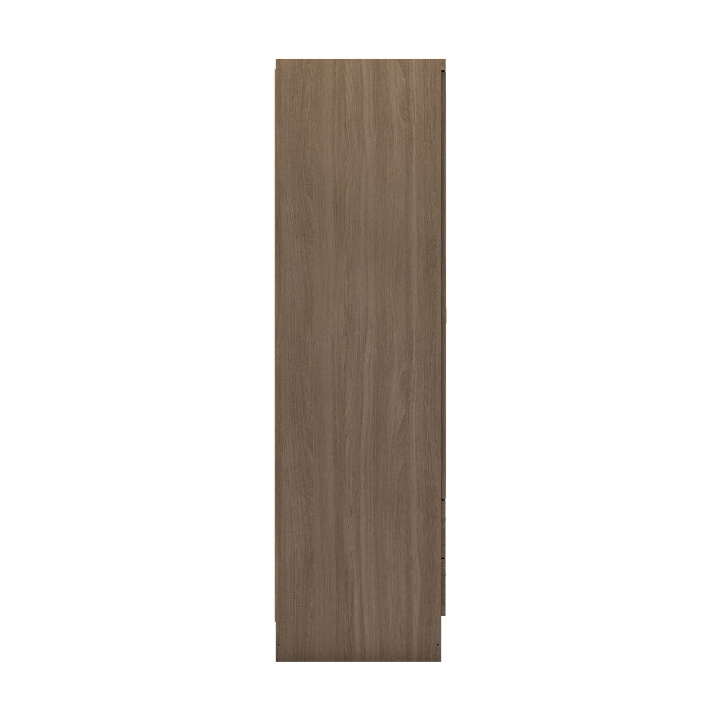 Seconique Nevada 4 Door 2 Drawer Mirrored Wardrobe Rustic Oak Effect