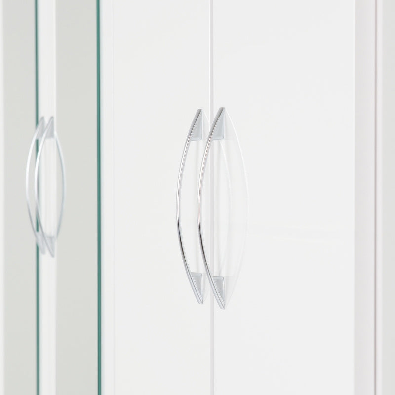 Seconique Nevada 4 Door 2 Drawer Mirrored Wardrobe White Gloss