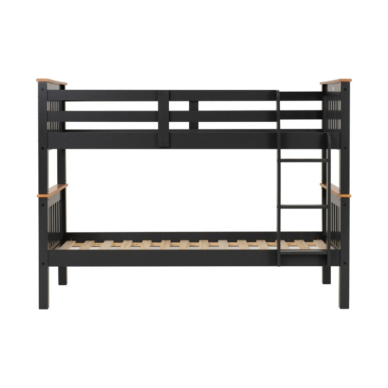 Seconique Neptune 3' Bunk Bed Dark Grey & Oak Effect