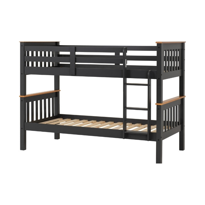 Seconique Neptune 3' Bunk Bed Dark Grey & Oak Effect