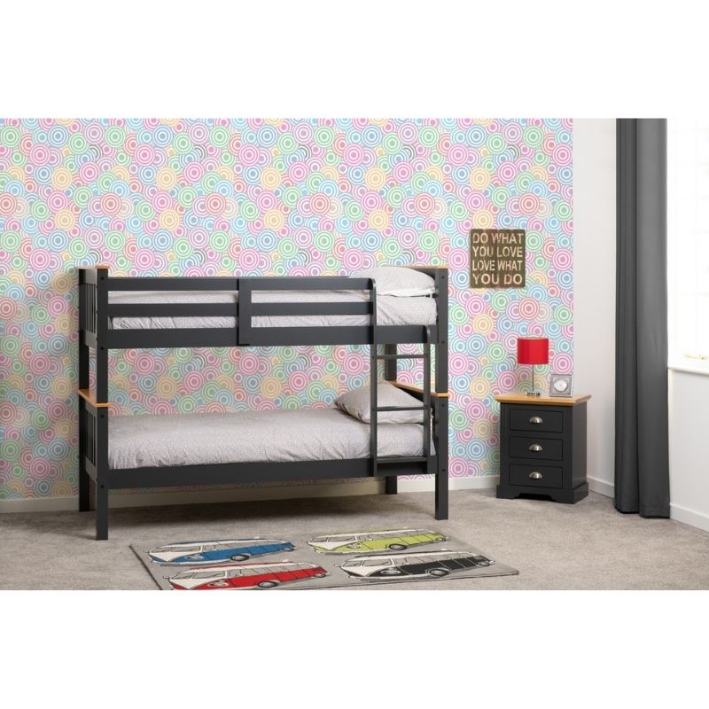 Seconique Neptune 3' Bunk Bed Dark Grey & Oak Effect