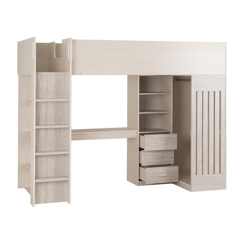 Seconique Jupiter High Sleeper Bed White & Grey
