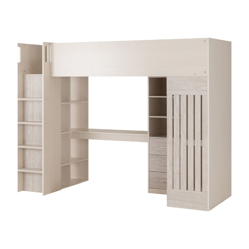 Seconique Jupiter High Sleeper Bed White & Grey