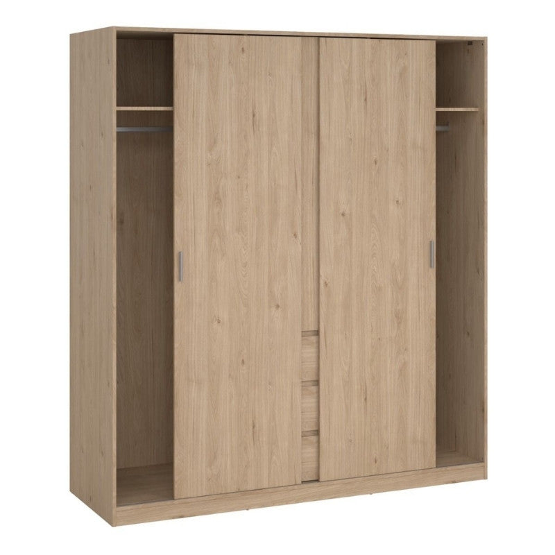 Furniture To Go Naia 2 Sliding Doors 1 Door 3 Drawers Wardrobe Jackson Hickory Oak