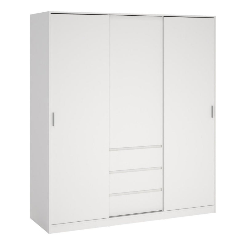 Furniture To Go Naia 2 Sliding Doors 1 Door 3 Drawers Wardrobe White