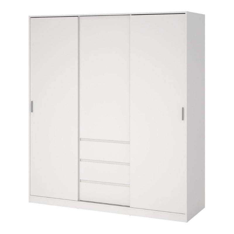 Furniture To Go Naia 2 Sliding Doors 1 Door 3 Drawers Wardrobe White