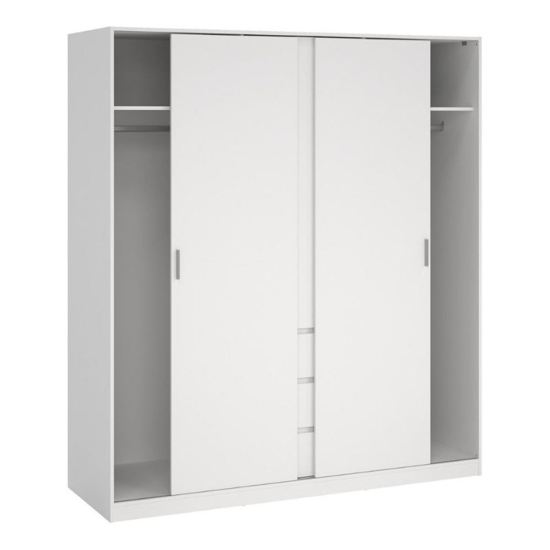Furniture To Go Naia 2 Sliding Doors 1 Door 3 Drawers Wardrobe White