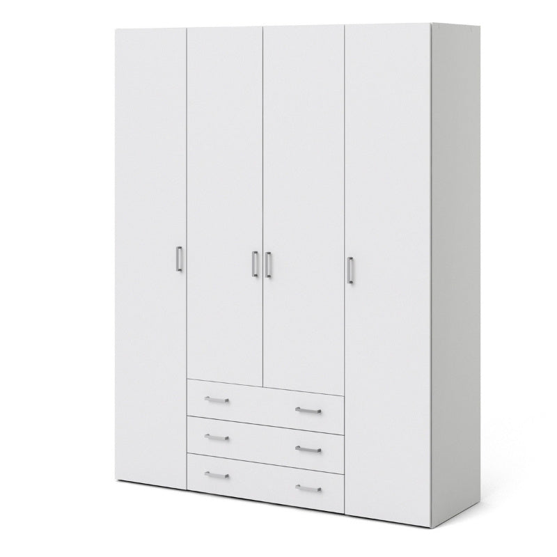 Furniture To Go Space 4 Doors 3 Drawers Wardrobe White
