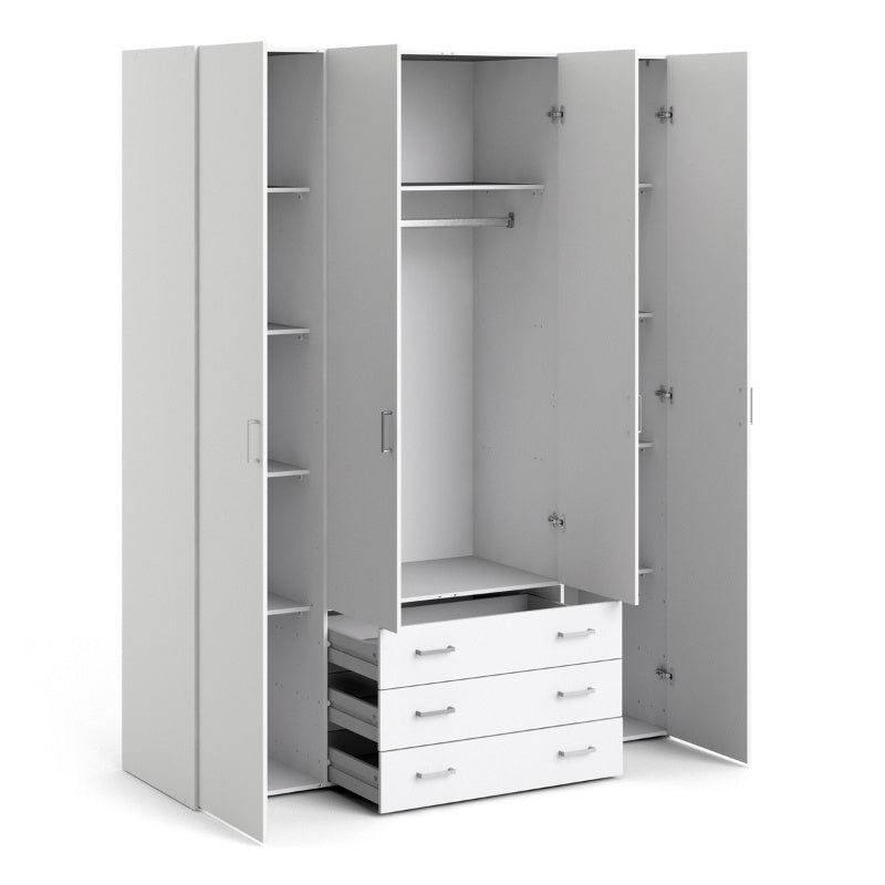 Furniture To Go Space 4 Doors 3 Drawers Wardrobe White