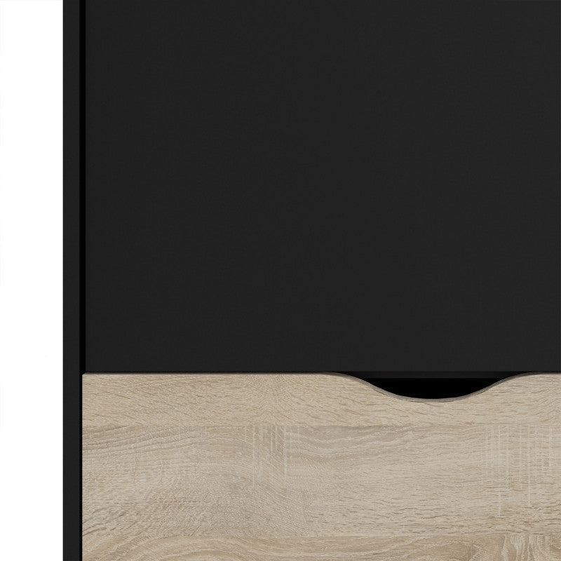 Furniture To Go Oslo 2 Doors 2 Drawers Wardrobe Black & Oak
