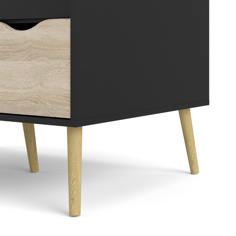 Furniture To Go Oslo 2 Doors 2 Drawers Wardrobe Black & Oak