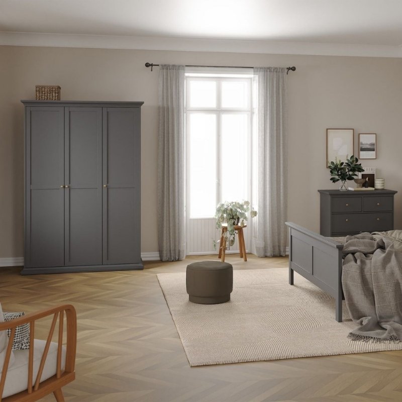 Furniture To Go Paris 3 Door Wardrobe Matte Grey