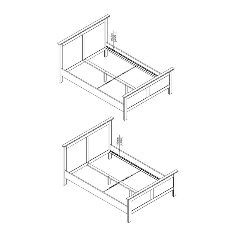 Furniture To Go Paris Double Bed White