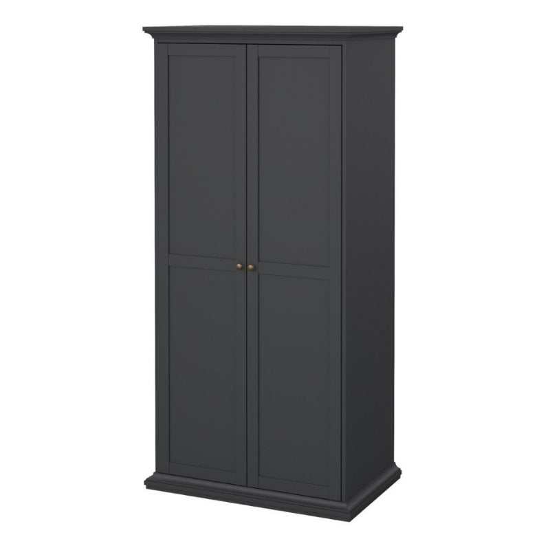 Furniture To Paris 2 Door Wardrobe Matte Grey