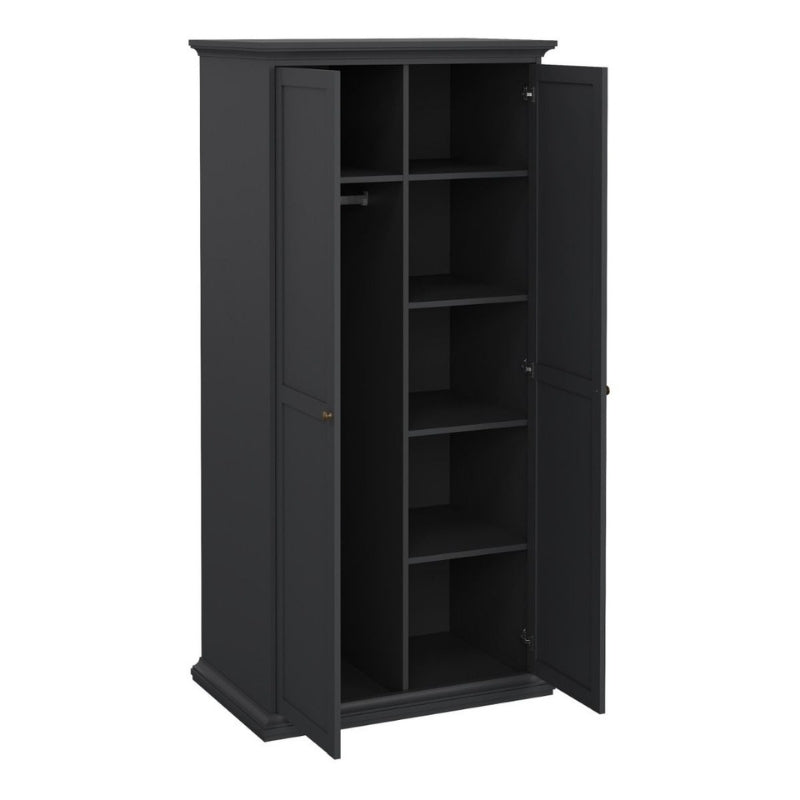 Furniture To Paris 2 Door Wardrobe Matte Grey